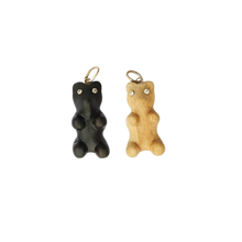 Load image into Gallery viewer, Carved Wood Gummy Bear Pendant in carved wood by Christina Puchi
