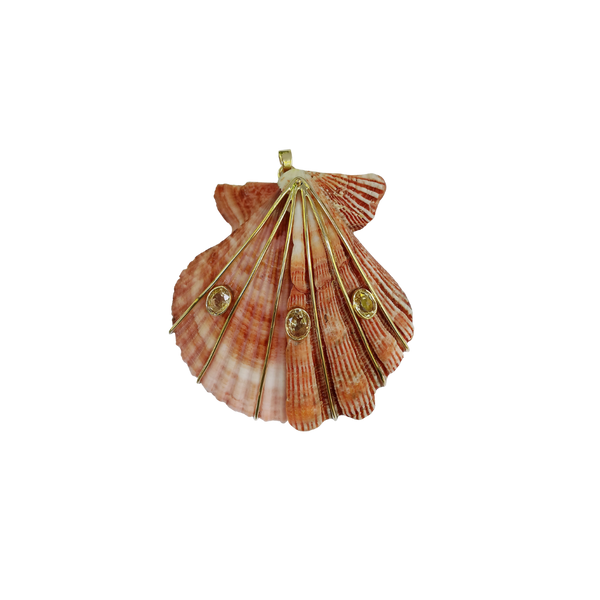 Large Pink Joined Shell Pendant in shell by Christina Puchi