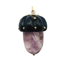 Load image into Gallery viewer, Carved Stone Acorn Pendants in carved stone by Christina Puchi
