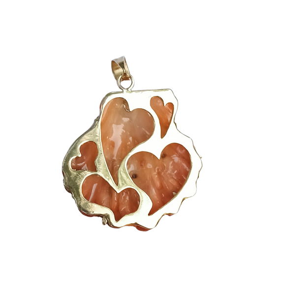 Diamond Orange Lion's Paw Pendant in shell by Christina Puchi