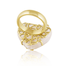 Load image into Gallery viewer, Carved Stone Stitched Heart Ring in carved stone by Christina Puchi

