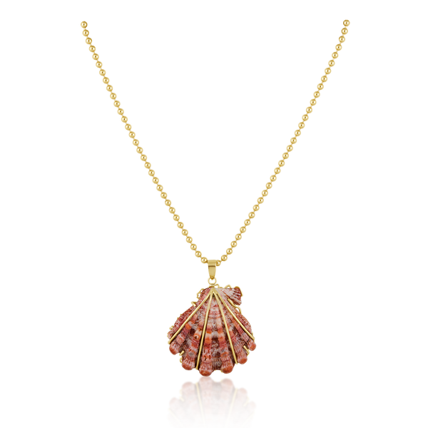Pink Lion’s Paw Pendant in shell by Christina Puchi
