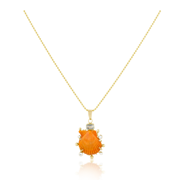 Light Orange Shell Halo Pendant in shell by Christina Puchi