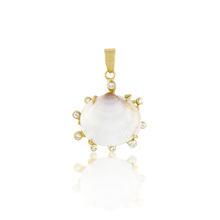 Load image into Gallery viewer, White Shell Halo Pendant in shell by Christina Puchi

