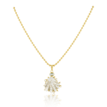 Load image into Gallery viewer, White Kitten Paw Halo Pendant in shell by Christina Puchi
