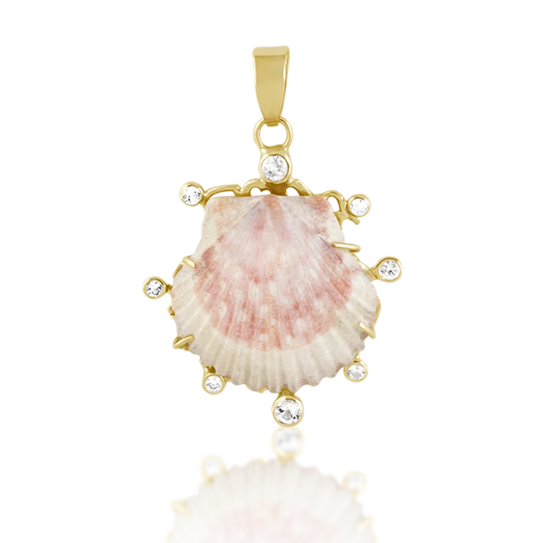 Light Pink Shell Halo Pendant in shell by Christina Puchi