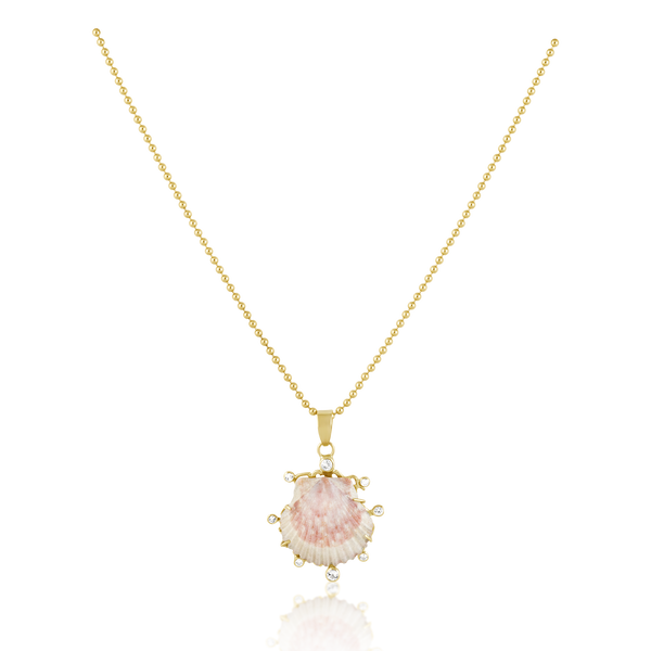 Light Pink Shell Halo Pendant in shell by Christina Puchi
