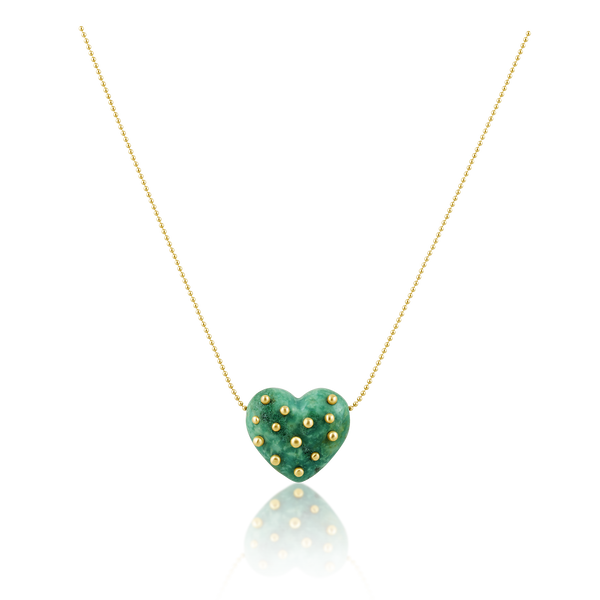 Carved Stone Heart Necklace