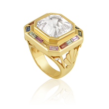 Load image into Gallery viewer, Mermaid Super Bowl Ring in gold by Christina Puchi
