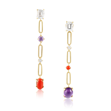 Load image into Gallery viewer, Coral &amp; Amethyst Earrings by Christina Puchi
