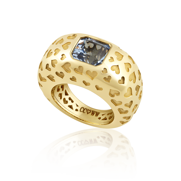 Aquamarine Heart Ring by Christina Puchi