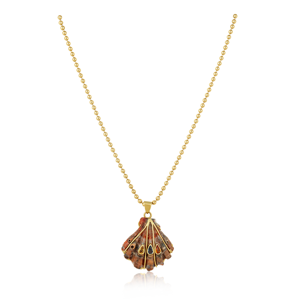 Teardrop Lion's Paw Pendant in shell by Christina Puchi