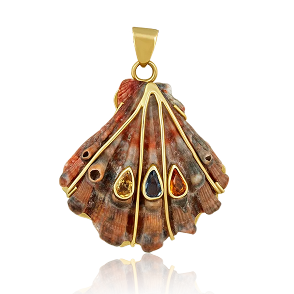 Teardrop Lion's Paw Pendant in shell by Christina Puchi