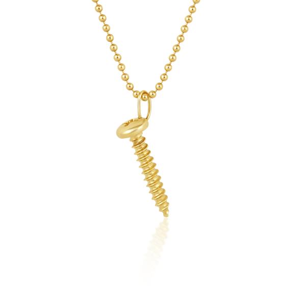 14K Gold Screw Pendant