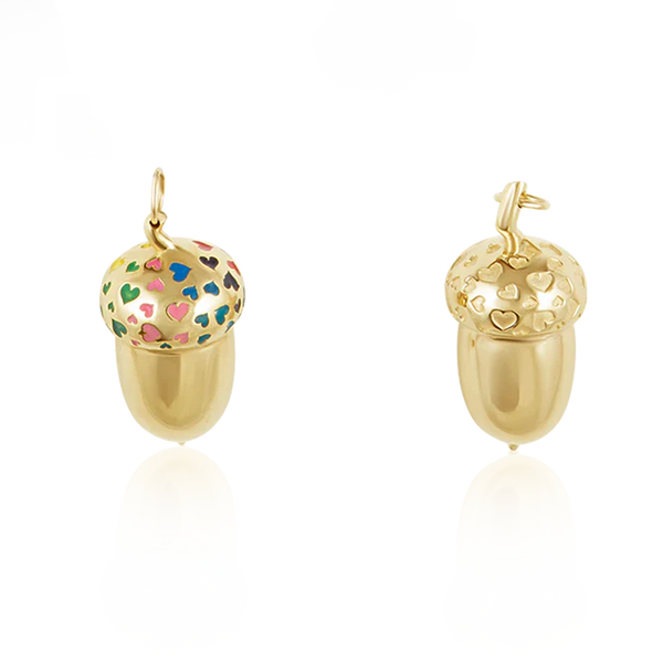 Gold Acorn Pendants in gold by Christina Puchi