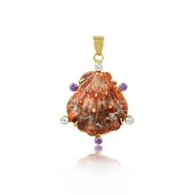 Load image into Gallery viewer, Lion's Paw Amethyst Halo Pendant in shell by Christina Puchi
