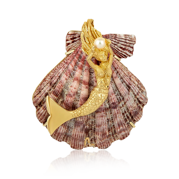 Mermaid Shell Pendant in shell by Christina Puchi