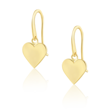 Load image into Gallery viewer, Heart Dangle Earrings in gold by Christina Puchi
