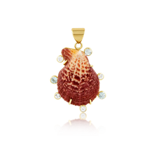Load image into Gallery viewer, Brown Halo Clam Shell Pendant in shell by Christina Puchi

