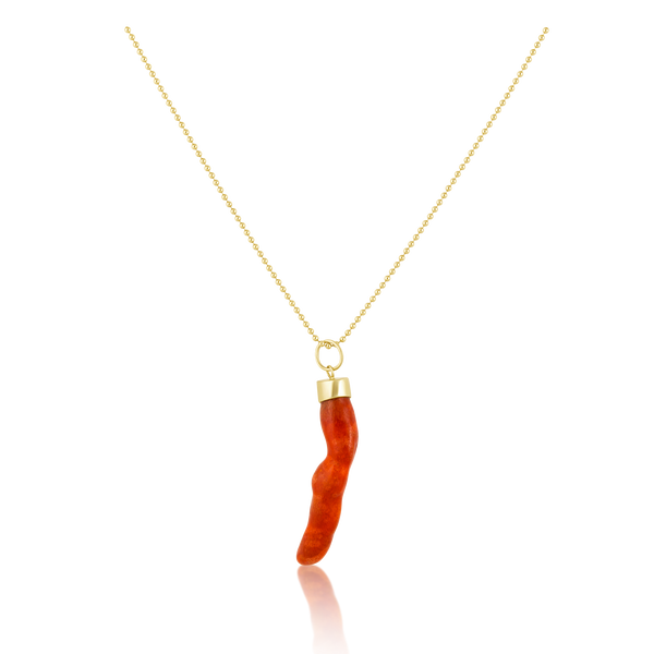Red Apple Coral Pendant in coral by Christina Puchi