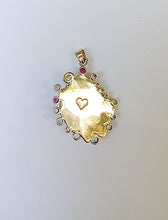 Load image into Gallery viewer, White Kitten Paw Rainbow Halo Pendant in shell by Christina Puchi
