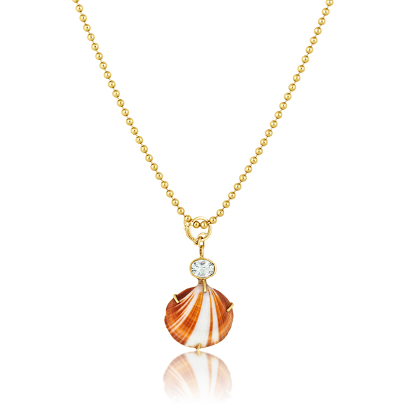 Brown Striped Shell Charm in shell by Christina Puchi