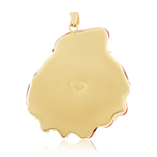Load image into Gallery viewer, Dark Pink Lion's Paw with Aquamarine Pendant in shell by Christina Puchi
