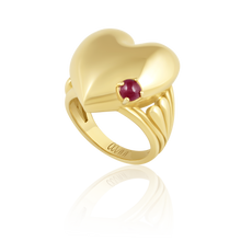 Load image into Gallery viewer, Bleeding Heart Ring in gold by Christina Puchi
