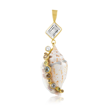 Load image into Gallery viewer, White Spiral Shell Pendant in shell by Christina Puchi
