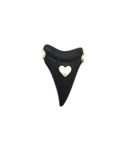 Load image into Gallery viewer, Ebony Shark Tooth Pendant in carved wood by Christina Puchi
