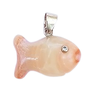 Load image into Gallery viewer, Large Agate Goldfish Pendant by Christina Puchi
