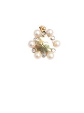 Load image into Gallery viewer, Striped Shell Aquamarine + Pearl Halo Pendant in shell by Christina Puchi
