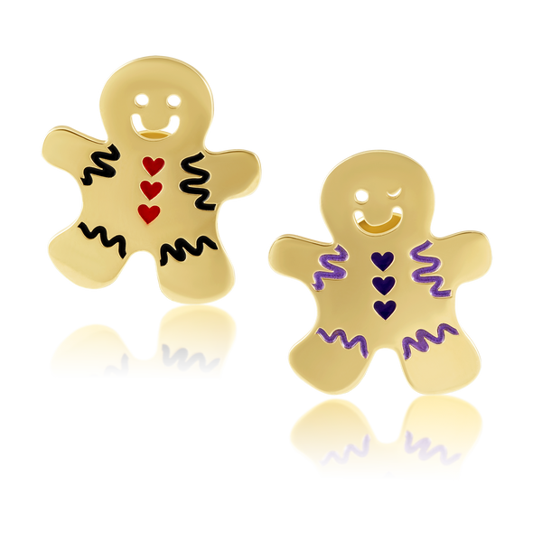 Gingerbread Man Pin in gold by Christina Puchi