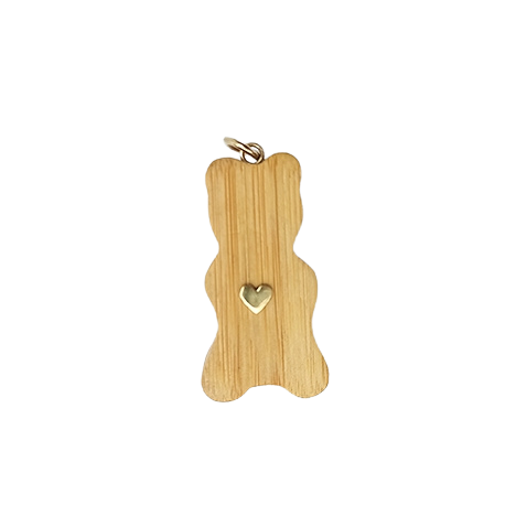 Carved Wood Gummy Bear Pendant