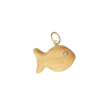 Load image into Gallery viewer, Carved Bamboo Fish Pendant in carved wood by Christina Puchi

