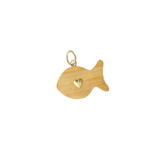Load image into Gallery viewer, Carved Bamboo Fish Pendant in carved wood by Christina Puchi
