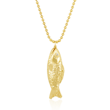 Load image into Gallery viewer, Gold Swedish Fish Pendant in gold by Christina Puchi
