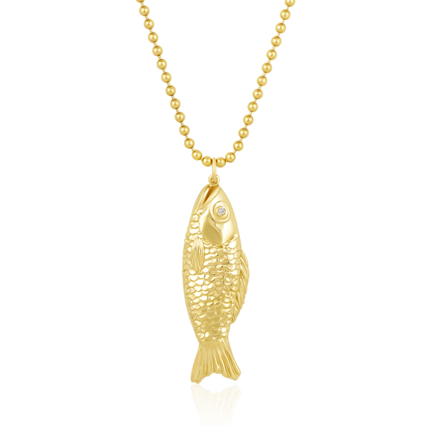 Gold Swedish Fish Pendant