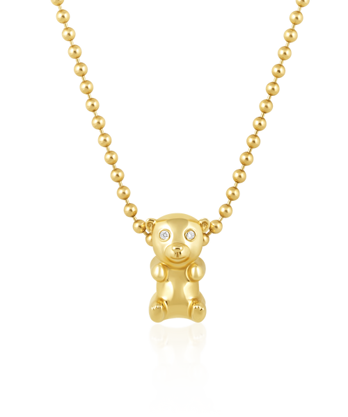 Gold Gummy Bear Bead Pendant in gold by Christina Puchi