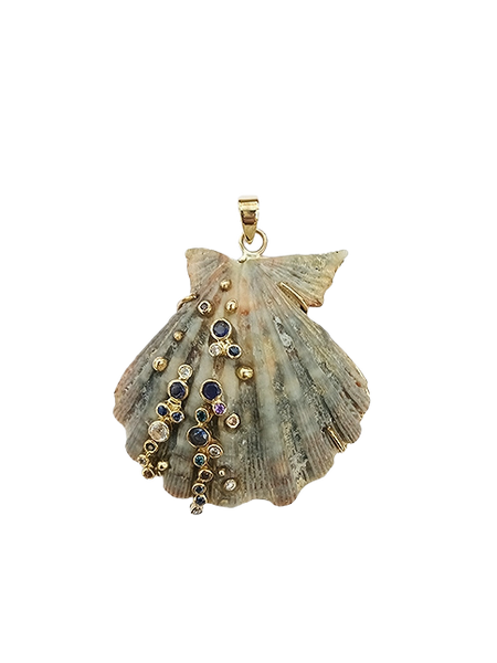 Barnacle Pastel Lion's Paw Pendant in shell by Christina Puchi