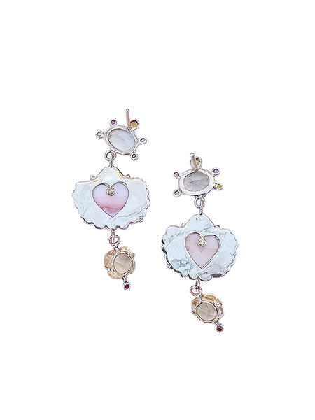 Carved Queen Conch Shell Earrings by Christina Puchi