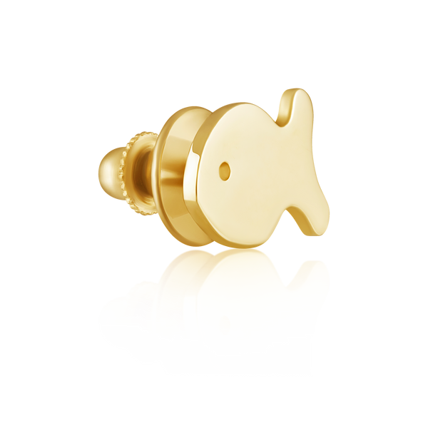 Gold Fish Pin Pendant in gold by Christina Puchi