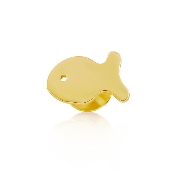 Gold Fish Pin Pendant in gold by Christina Puchi