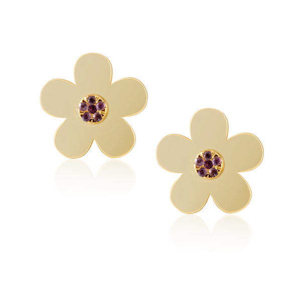 Flower Studs in gold by Christina Puchi