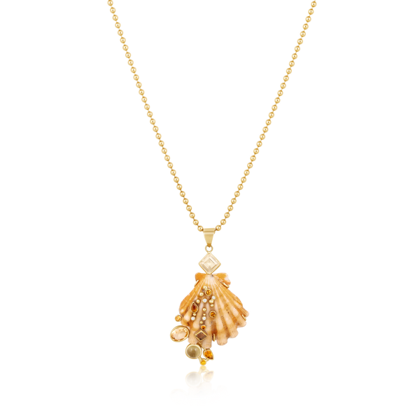 Barnacle Yellow Lion’s Paw Pendant in shell by Christina Puchi