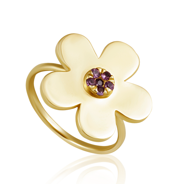 Gold Flower Ring in gold by Christina Puchi