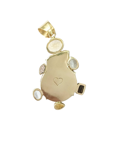 Brown Shell Neutral Halo Pendant in shell by Christina Puchi