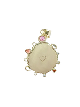 Load image into Gallery viewer, Grey/Red Shell Heart Halo in shell by Christina Puchi
