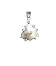 Load image into Gallery viewer, White Kitten's Paw Halo Pendant in shell by Christina Puchi

