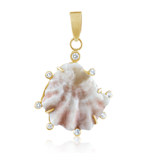 Load image into Gallery viewer, Off-White Kitten Paw Halo Pendant in shell by Christina Puchi
